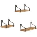 Black Floating Shelves Brackets Wall Mounted Set