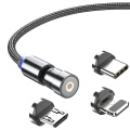 3-in-1 540 Drehen Sie magnetisches USB-Ladungskabel