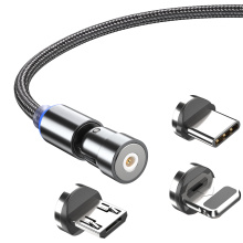 3-en-1 540 Rotar el cable de carga USB magnético