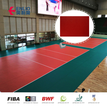 BWF-zugelassener synthetischer Vinyl-Badminton-Sportplatzboden Indoor-Sportbodenbelag Spielplatz-Schockpolster für Kunstrasen