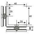 90 Degree Square Double Sides Bathroom Partition Glass Clip