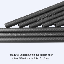 Tubo de fibra de carbono 20x18x500mm para brinquedos RC