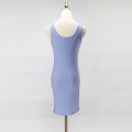 Blue Rib Sleeveless Dress