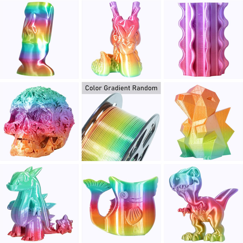 Multicolored Fast Color Change Rainbow 3D Printer Filament Multicolored Fast Color Change Rainbow 3D Printer Filament