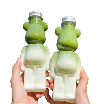 Bear shaped juice milk tea PET plastic bottle