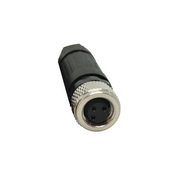 M8 3 Pin Straight Female Connector Field wireable