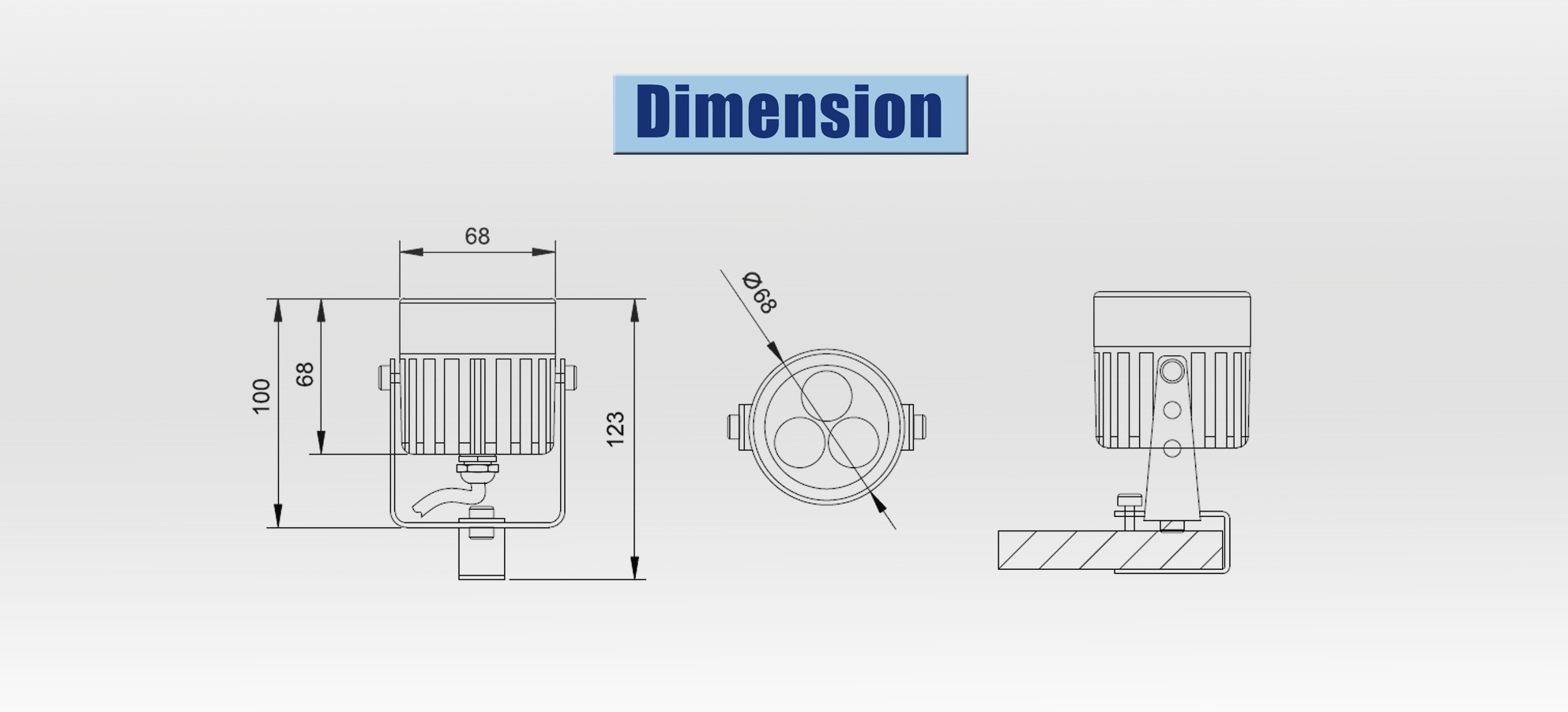 led spot light dimension