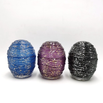 Mercury color Easter egg shape glass jar for candle