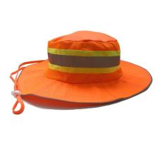 Sombrero reflectante naranja con cinta reflectante de 20 mm
