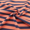 Orange and Black Stripes Spandex Fabric for Swimwear