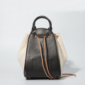 Korean style contrast simple removable tote bucket bag