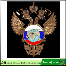 Emblema de metal Eagle de doble cabeza para decoración