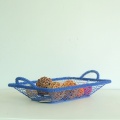 Blue rectangular wire storage basket