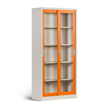 Acrylic Glass Sliding Door Metal Office Storage Cabinets