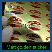 High Quality Matt Golden Printing Sticker (CMG-STR-001)