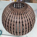 Estilo chinês Bronze Rattan Lanterna Peixe Iluminação Luminária de pé