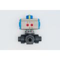 UPVC pneumatic three-way ball valve