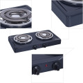 Aço inoxidável Portable Double Burner Electric Coil Fogão