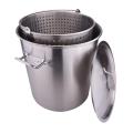 64QT Stainless Steel Stock Pot with Basket