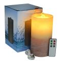 Double Colored Led Flameless Water Fountain Pillar Candles