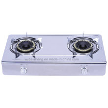 Stainless Steel Gas Burner, Two Burners, Big Blue Fire