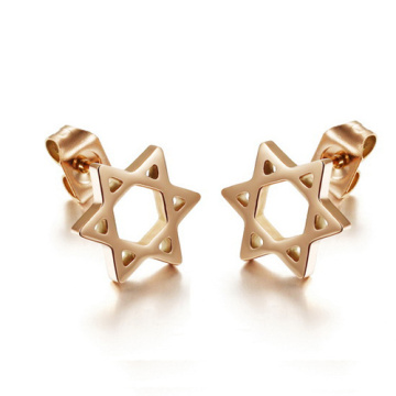 National wind Creative six-pointed stars stud earrings