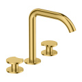 Mistor de latão Tap Tap Gold 3-Burbor Basin Mixer Torneira