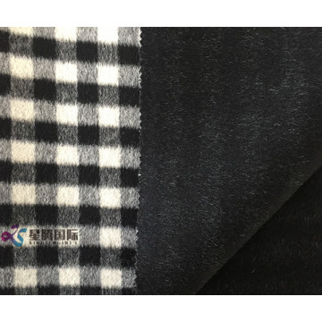 Small Black White Plaid 100% Wool Fabric
