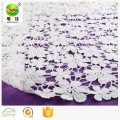 Tissu de dentelle de broderie chimique en coton africain blanc polonais