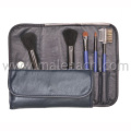 5PCS Make-up Kosmetik Pinsel mit schwarzem Ledertasche