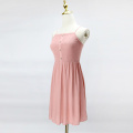 Pink suspender pleated dress