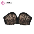 Full Cup Black Lace Body Strapless Bra