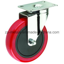 3inch Medium-Duty Red PVC Swivel Caster Wheel