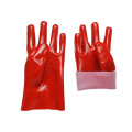 Red PVC acid and alkali resistant gloves