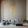 2022 K9 Golden Yellow High Luxury Hotel Chandelier Noble Atmosphere Candelier Villa Sala de estar Candelier