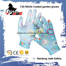 13G Nitrile guante de protección para jardín