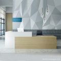 modern white 2.4m office reception desk