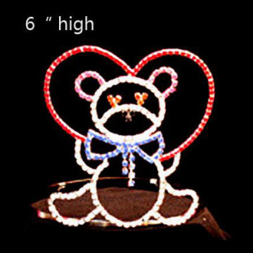Holiday Rhinestone Candy Bear Heart Valentine'S Day Crown