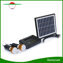 Mini système d&#39;alimentation solaire avec projecteur à LED Kit Home Solar avec panneau solaire détaché avec port USB pour charge mobile