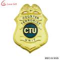 Hard Enamel Gold Police Badge for Souvenir (LM1756)