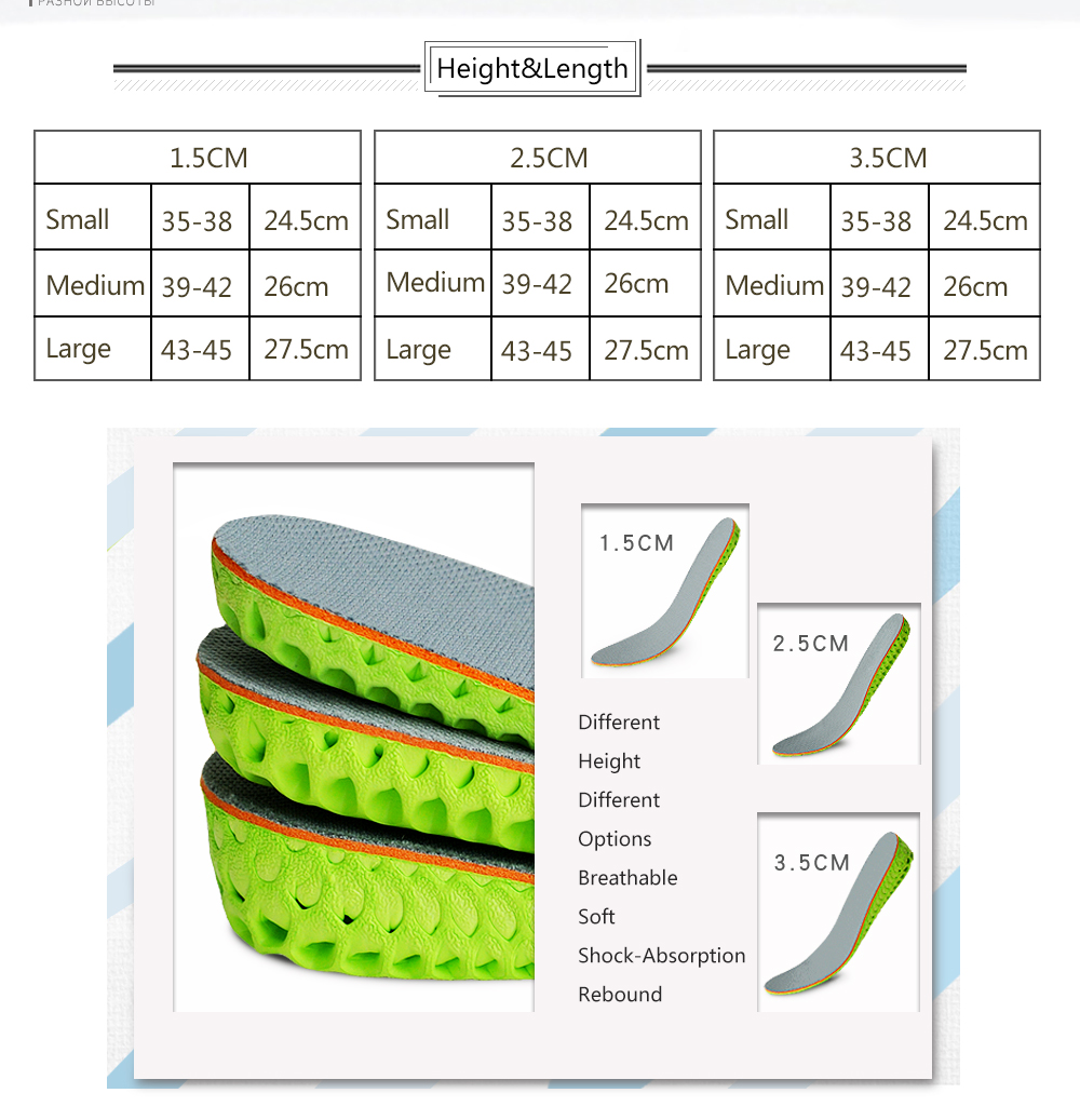 Height increase insole