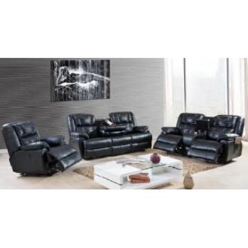 Brown Bonded Leather 2 Double Glider Reclining Loveseat with Center Console