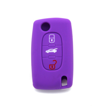 silicone promotional waterproof car key case for Peugeot