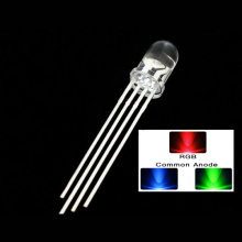 Ánodo común LED RGB superbrillante transparente de 5 mm