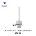 Bathroom Wall Mount Glass Cups Toilet Brush Holder