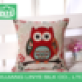 Vente chaude jolie impression de hibou 45cm * coussin de lin carré de 45cm