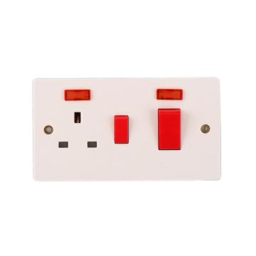 Wall Cooker Switch Switched Socket With Neon 3x6