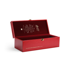Caixa de vinho de couro vermelho de luxo personalizada