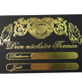 Толстая золотая фольга черные визитные карточки