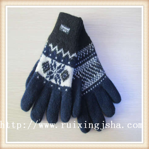 men's knitted acrylic fleece lining gloves